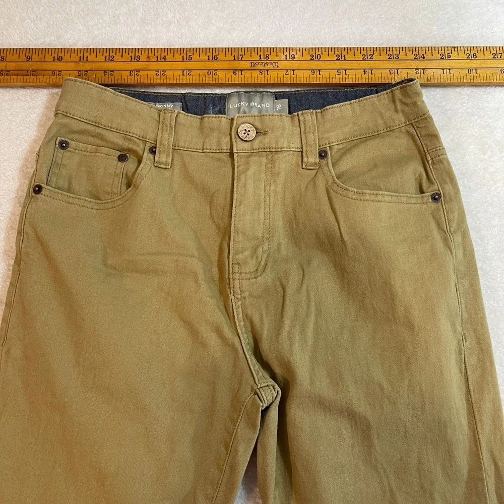 Lucky Brand Boys Authentic Skinny Stretch Khaki Tan Pants Size 16